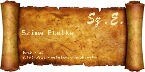 Szima Etelka névjegykártya
